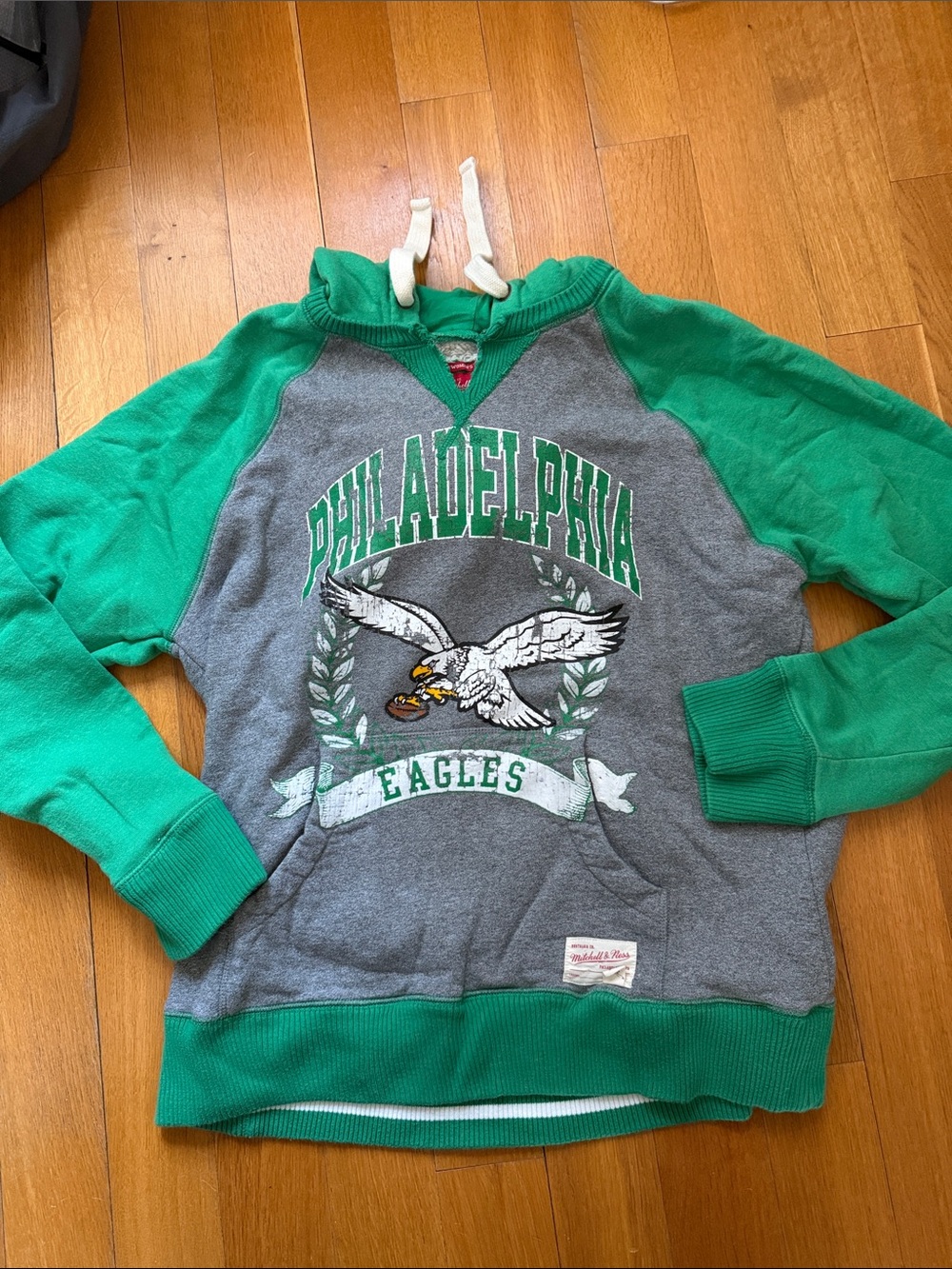 Mitchell & Ness Gray and Green Philadelphia Eagles Crewneck Sweatshirt